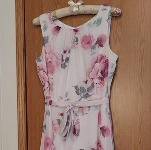 R&K long dress cream floral fantasy